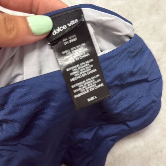 Dolce Vita Blue Bikini Swimwear Set Size Large - NWT - Adjustable Straps - Picture 3 of 5